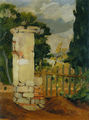 Agenor Asteriadis, Courtyard, 1921-22, oil on cardboard, 31.5 x 24 cm